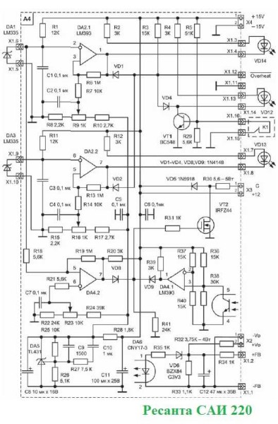 Esquema de la soldadora inverter Resant SAI 220