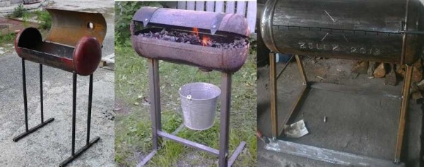 Ben fra et profilrør for en grill fra en gassflaske