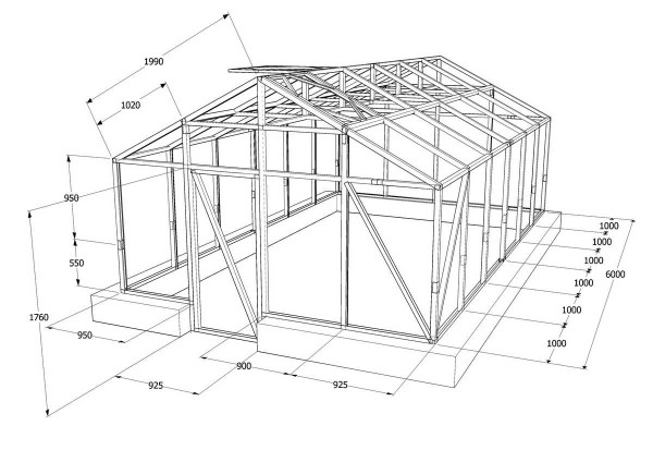 Grande gazebo per vetri