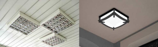 Lampade da soffitto per uso esterno. Non hanno un bell'aspetto alla luce del giorno, non male di notte