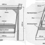 Disegno dimensionale di un'altalena sospesa in legno