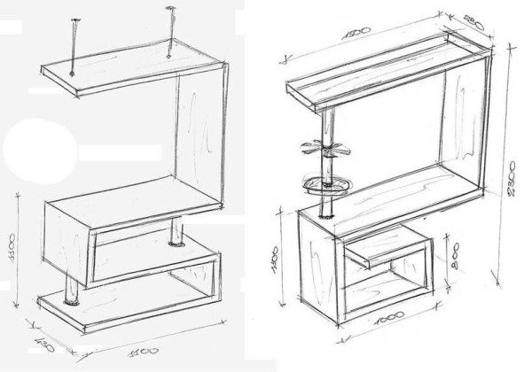 Mostradores de barra para la cocina en estilo moderno.