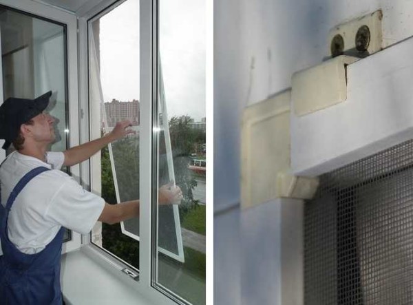 Instalación de una pila de mosquitos en una ventana