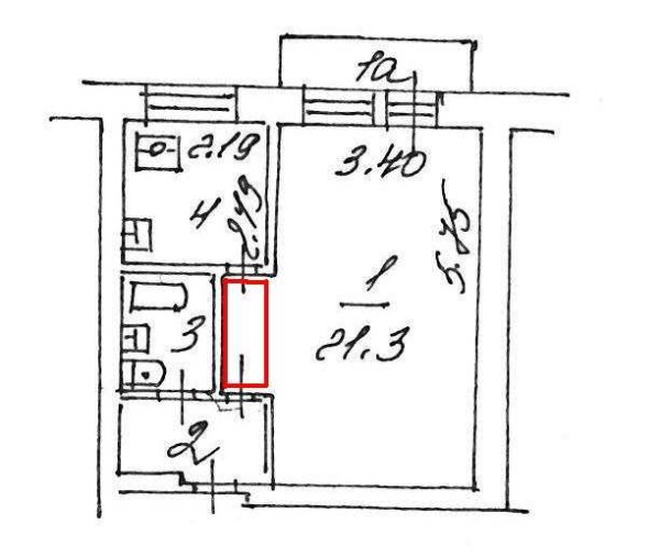 Área en disputa al ampliar el área del baño.