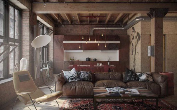 Uno degli interni in stile loft