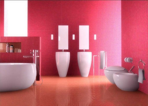 Forma inusual de plomería para un diseño de baño elegante