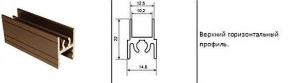 Perfil superior para hoja de puerta corredera