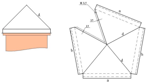 Disegno di un tappo su un pilastro di mattoni