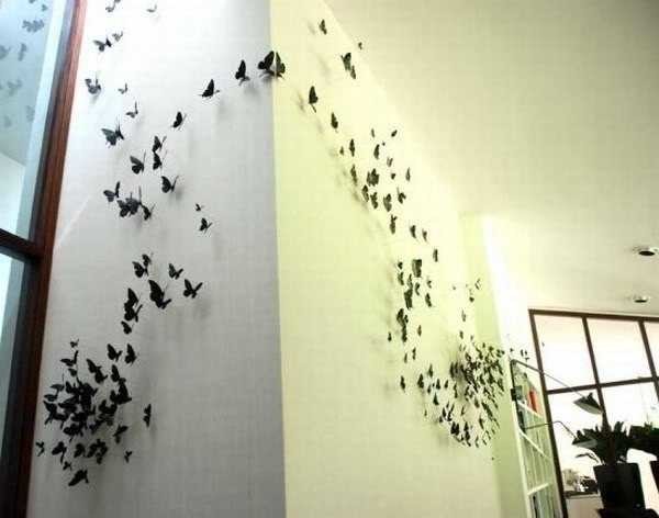 Decorar la pared con mariposas es lindo e inesperado