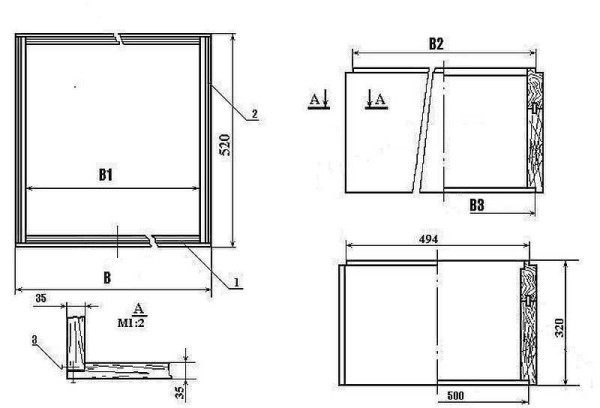 Diagrama de montaje de la caja