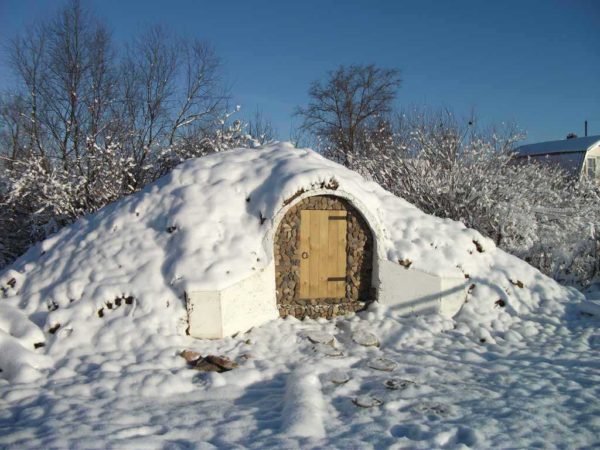 Cantina fuori terra alla rinfusa realizzata con anelli di cemento