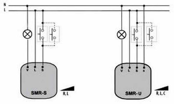 Schema di collegamento dimmer per interruttore