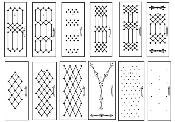 Esempi di disegni per il rivestimento delle porte con dermantin