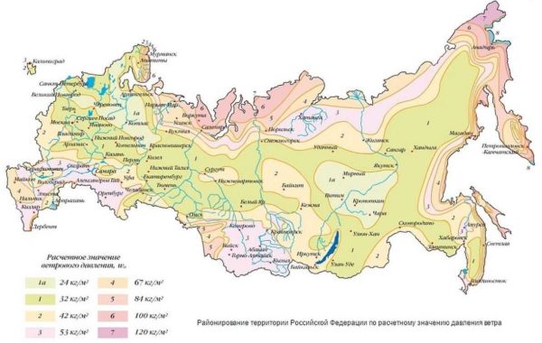 Mappa del carico del vento RF