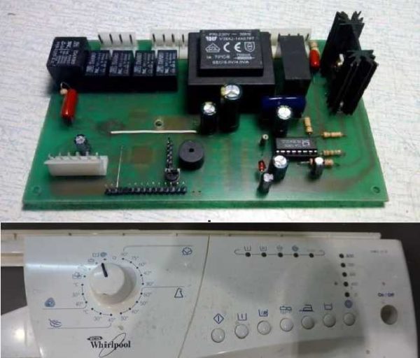 L'unità di controllo della lavatrice è composta da un pannello e da una scheda