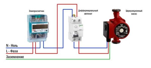 Sirkulasjonspumpe elektrisk tilkoblingsskjema