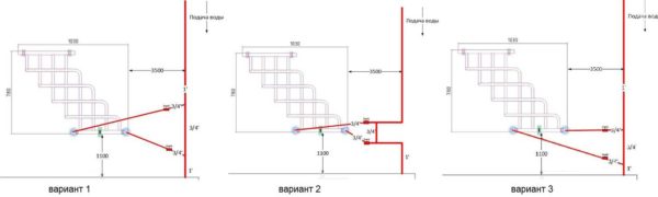 Opzioni di connessione dal basso con flusso dall'alto