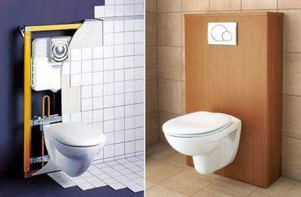 L'installazione del blocco per wc o bidet è fissata a una parete solida