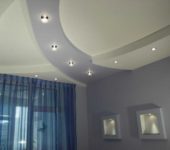 L'utilizzo di apparecchi da incasso nel soffitto consente un'illuminazione uniforme. Inoltre, puoi scegliere una bella posizione dei faretti sul soffitto