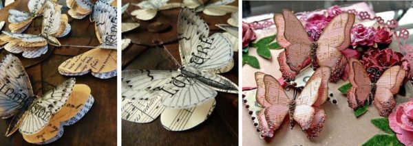 Ejemplos de mariposas de papel de varias capas