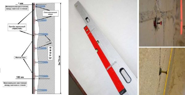 Principio de colocar tornillos debajo de balizas.