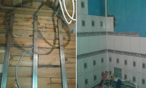 El procedimiento para arreglar las paredes del baño en una casa de madera.