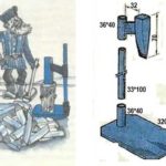 Spaccalegna meccanico verticale: disegno con dimensioni