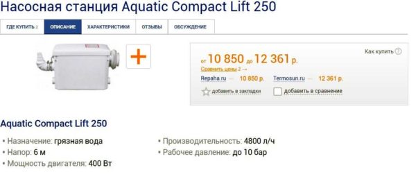 Kloakkpumpe Aquatik Compact LIFT