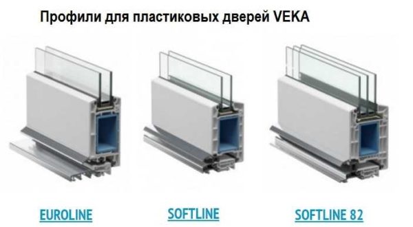 Diferentes perfiles para puertas de entrada de PVC en Veka