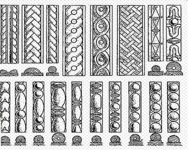 Diversi modelli tradizionali per decorare plateau