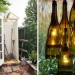 También se pueden hacer artesanías útiles para el jardín y la cabaña con ventanas / puertas viejas y botellas de vidrio.