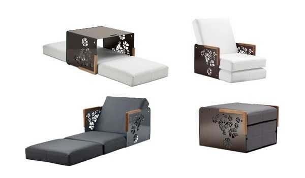 Silla-mesa-cama-mueble ... Mobiliario multifuncional