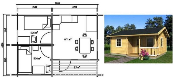 Lite herregård 6 * 4,5 med veranda