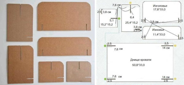 Schema letto per bambole