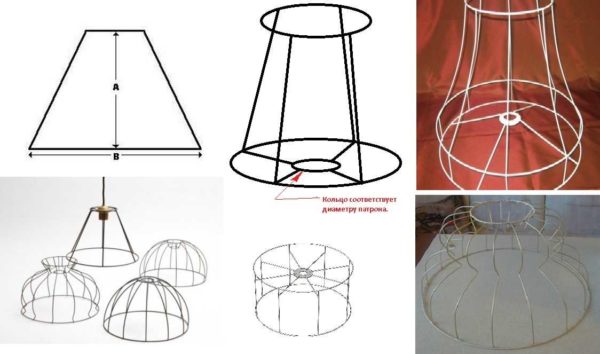 Nyanser av lampeskjermer som du kan lage med egne hender fra ledning
