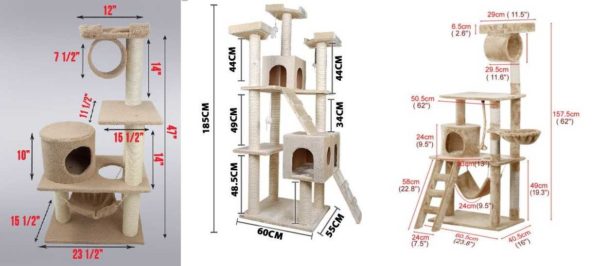 Foto de casas para gatos con dimensiones.