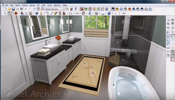 Il software di interior design Chief Architect ti consente di guardare gli interni creati in un'immagine 3D tridimensionale