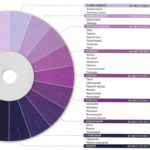 Tonos de violeta en diversos grados de dilución.