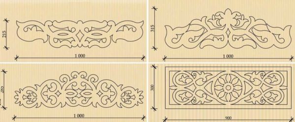 Elementos ranurados para decoración de ventanas.