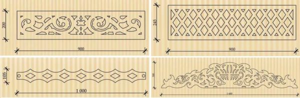 Elementos decorativos para tablones verticales u horizontales