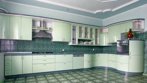 Cucina nei toni del verde: non si può definire noiosa una versione monocromatica