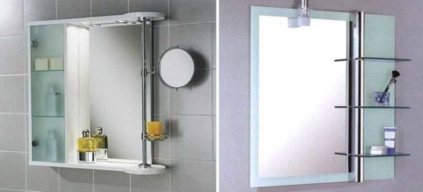 Mensole bagno con specchio: con e senza base