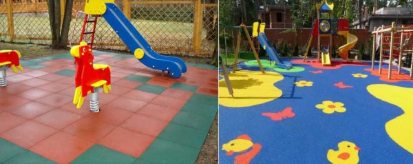 Así es como se vería un revestimiento de goma para parques infantiles.