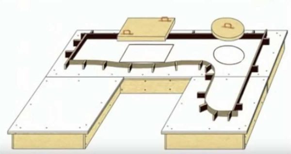 Incorniciamo il pezzo ritagliato con i lati, chiudiamo i fori per il piano cottura e laviamo con tappi tecnologici