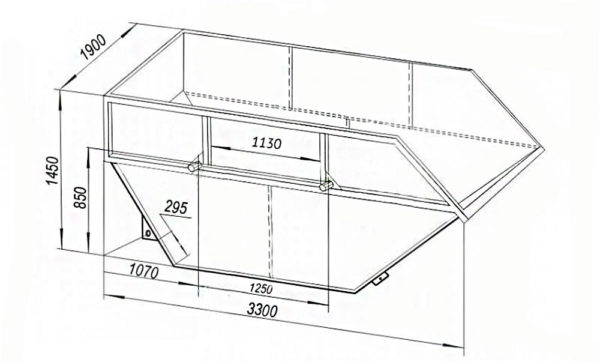 tegning av en bunker for 8 kubikkmeter