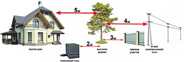 distanze dagli alberi alle comunicazioni